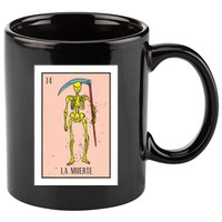 Retro La Muerte Lottery Card The Death Card Mexican Lottery 11oz C Handle Ceramic Mug