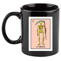 Retro La Muerte Lottery Card The Death Card Mexican Lottery 11oz C Handle Ceramic Mug