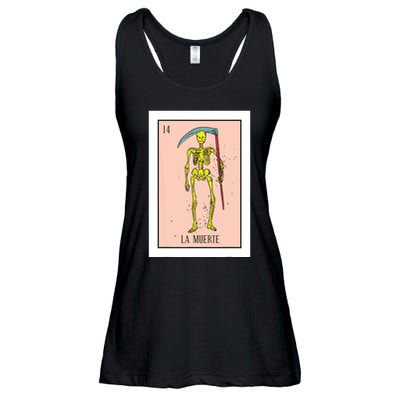 Retro La Muerte Lottery Card The Death Card Mexican Lottery Ladies Essential Flowy Tank