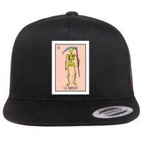 Retro La Muerte Lottery Card The Death Card Mexican Lottery Flat Bill Trucker Hat