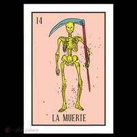 Retro La Muerte Lottery Card The Death Card Mexican Lottery 16 in Basic Backpack