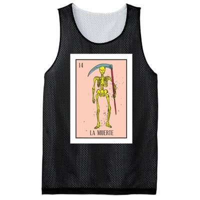 Retro La Muerte Lottery Card The Death Card Mexican Lottery Mesh Reversible Basketball Jersey Tank