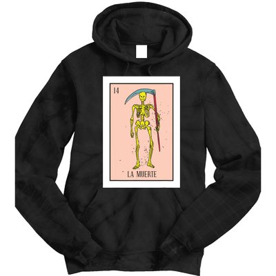 Retro La Muerte Lottery Card The Death Card Mexican Lottery Tie Dye Hoodie