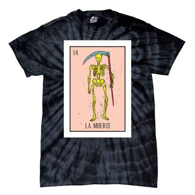 Retro La Muerte Lottery Card The Death Card Mexican Lottery Tie-Dye T-Shirt