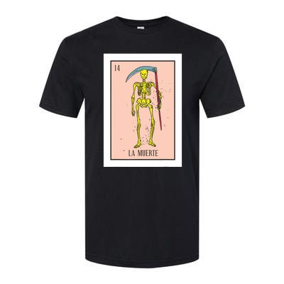 Retro La Muerte Lottery Card The Death Card Mexican Lottery Softstyle CVC T-Shirt