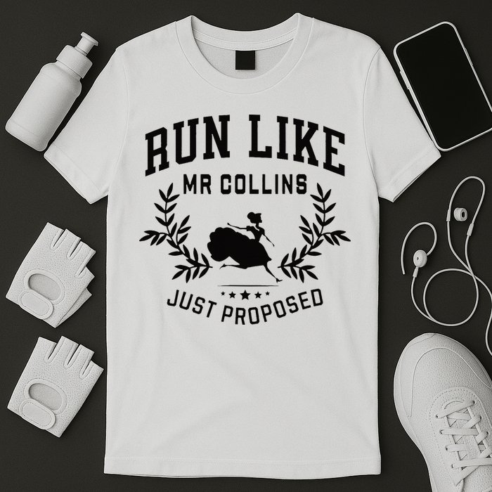 Run Like Mr Collins Just Proposed Funny Books And Running T-Shirt