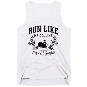 Run Like Mr Collins Just Proposed Funny Books And Running Tank Top