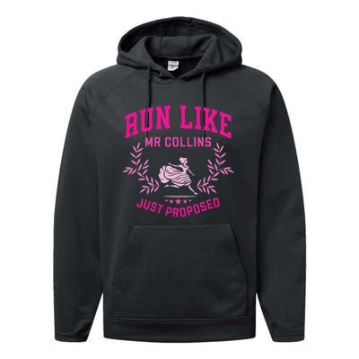 Run Like Mr Collins Proposed Vintage Design Performance Fleece Hoodie