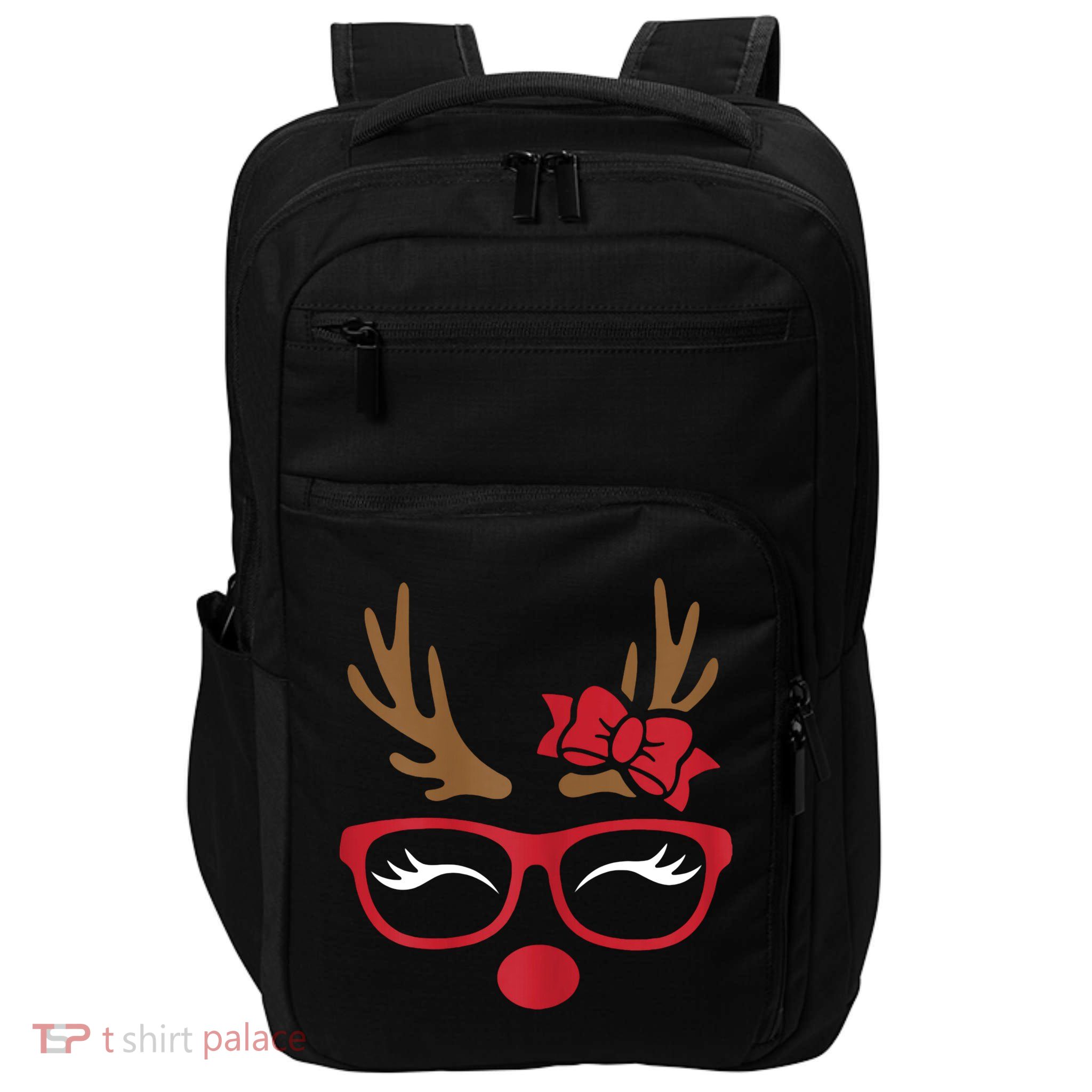 Reindeer Lady Messy Bun Impact Tech Backpack