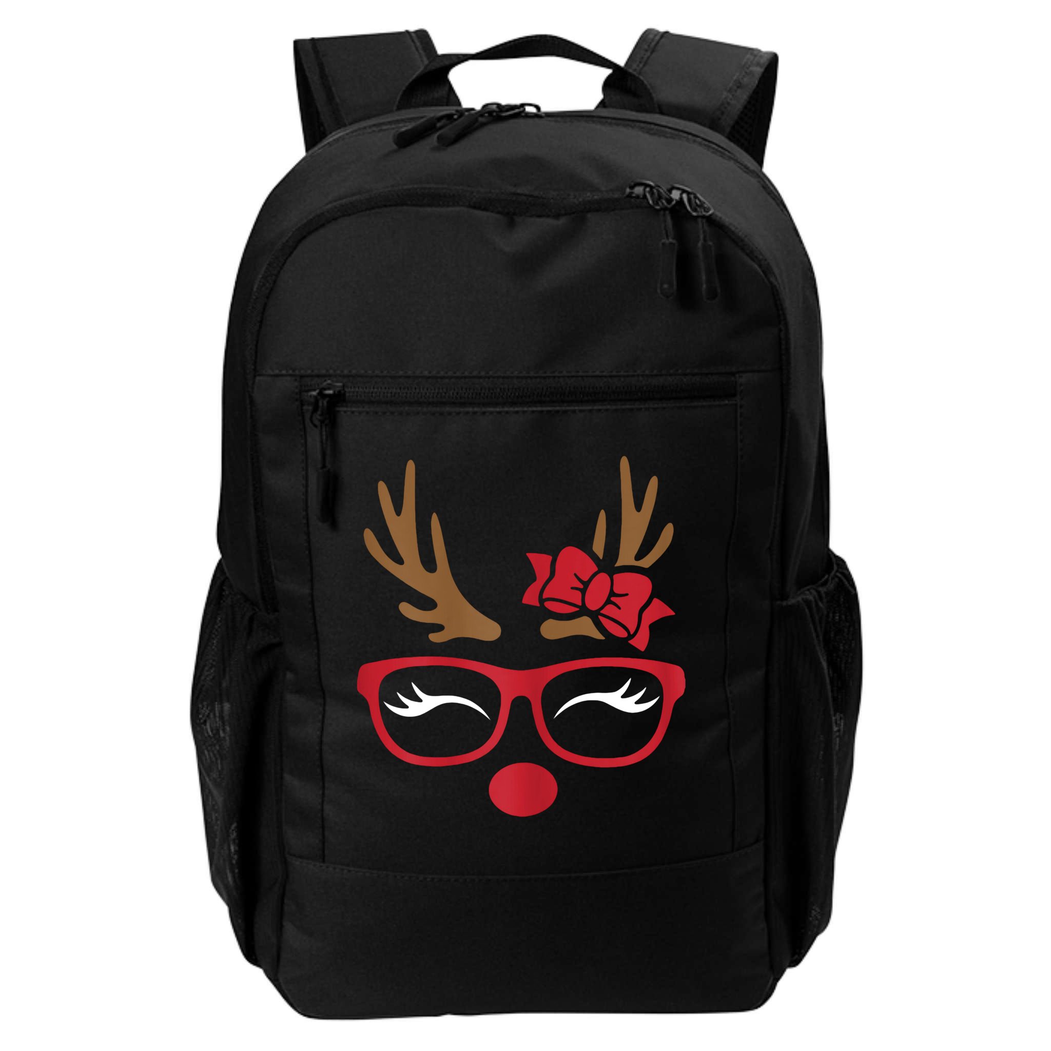 Reindeer Lady Messy Bun Backpack