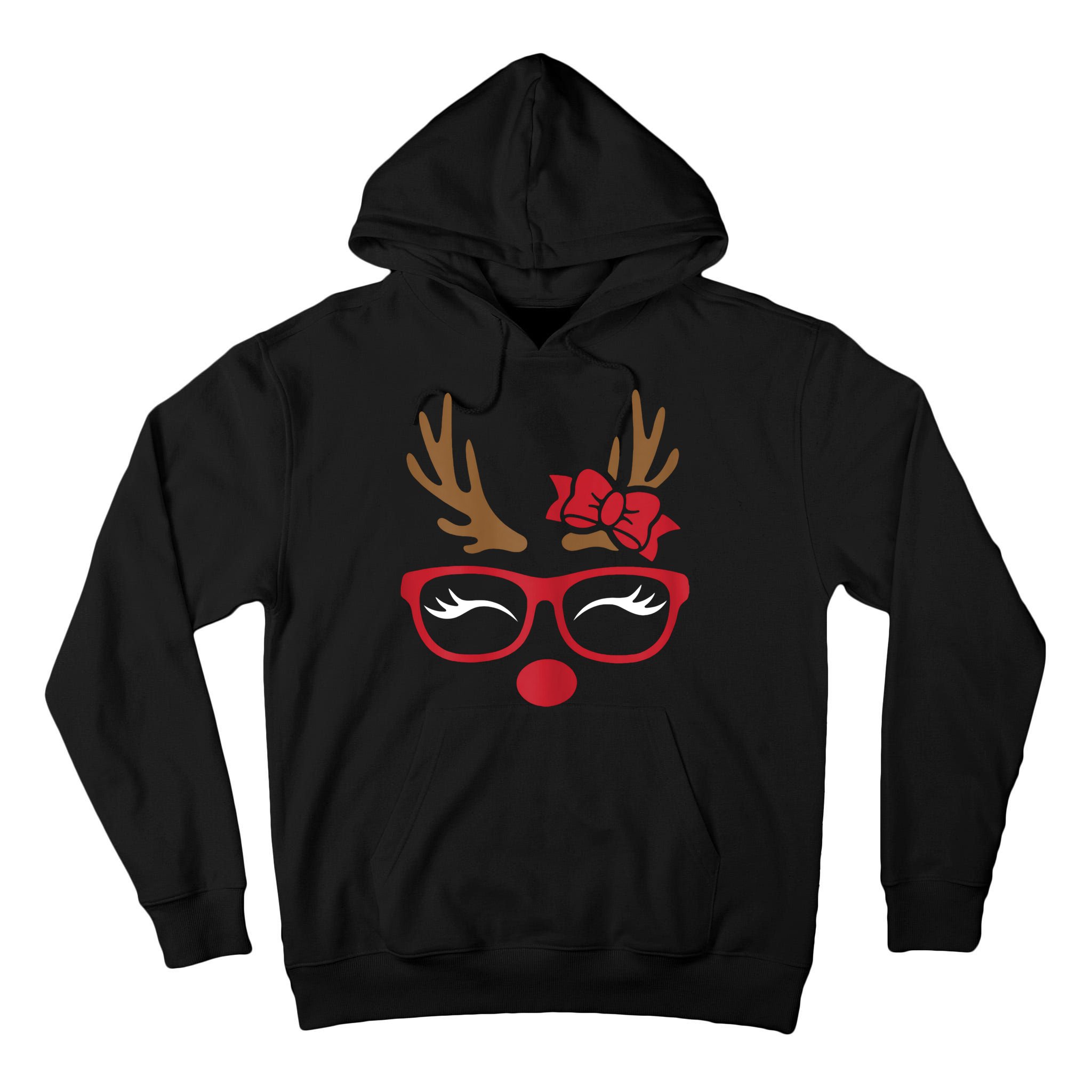 Reindeer Lady Messy Bun Tall Hoodie