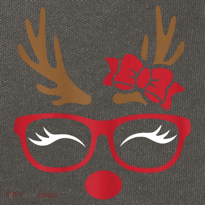 Reindeer Lady Messy Bun Cotton Canvas Backpack