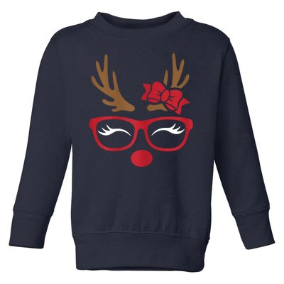 Reindeer Lady Messy Bun Toddler Sweatshirt