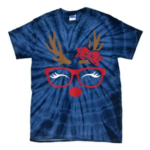 Reindeer Lady Messy Bun Tie-Dye T-Shirt