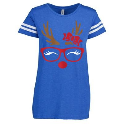 Reindeer Lady Messy Bun Enza Ladies Jersey Football T-Shirt