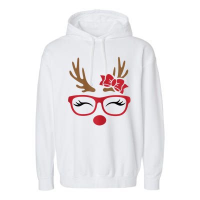 Reindeer Lady Messy Bun Garment-Dyed Fleece Hoodie