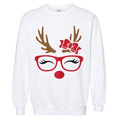 Reindeer Lady Messy Bun Garment-Dyed Sweatshirt