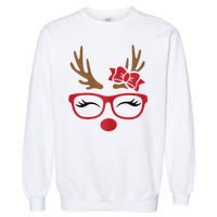 Reindeer Lady Messy Bun Garment-Dyed Sweatshirt