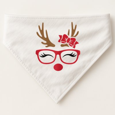 Reindeer Lady Messy Bun USA-Made Doggie Bandana