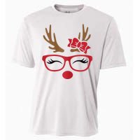 Reindeer Lady Messy Bun Cooling Performance Crew T-Shirt