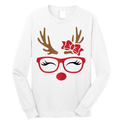 Reindeer Lady Messy Bun Long Sleeve Shirt