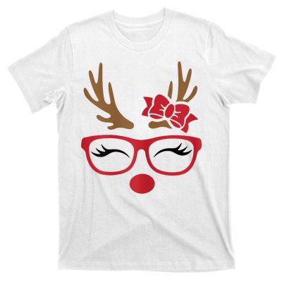 Reindeer Lady Messy Bun T-Shirt