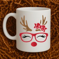 Reindeer Lady Messy Bun Mug