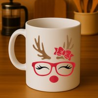 Reindeer Lady Messy Bun Mug