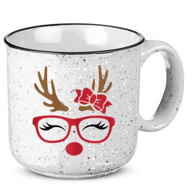 Reindeer Lady Messy Bun 15oz Campfire Ceramic Mug