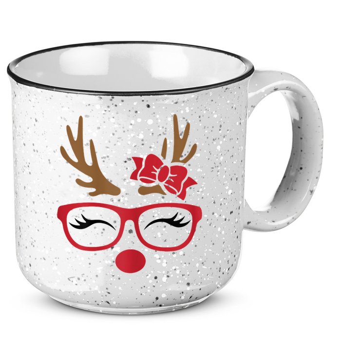 Reindeer Lady Messy Bun 15oz Campfire Ceramic Mug