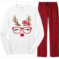 Reindeer Lady Messy Bun Long Sleeve Pajama Set