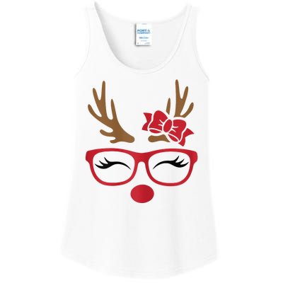 Reindeer Lady Messy Bun Ladies Essential Tank