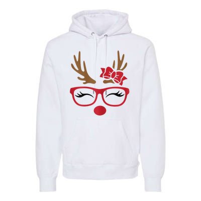 Reindeer Lady Messy Bun Premium Hoodie