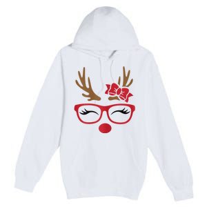 Reindeer Lady Messy Bun Premium Pullover Hoodie