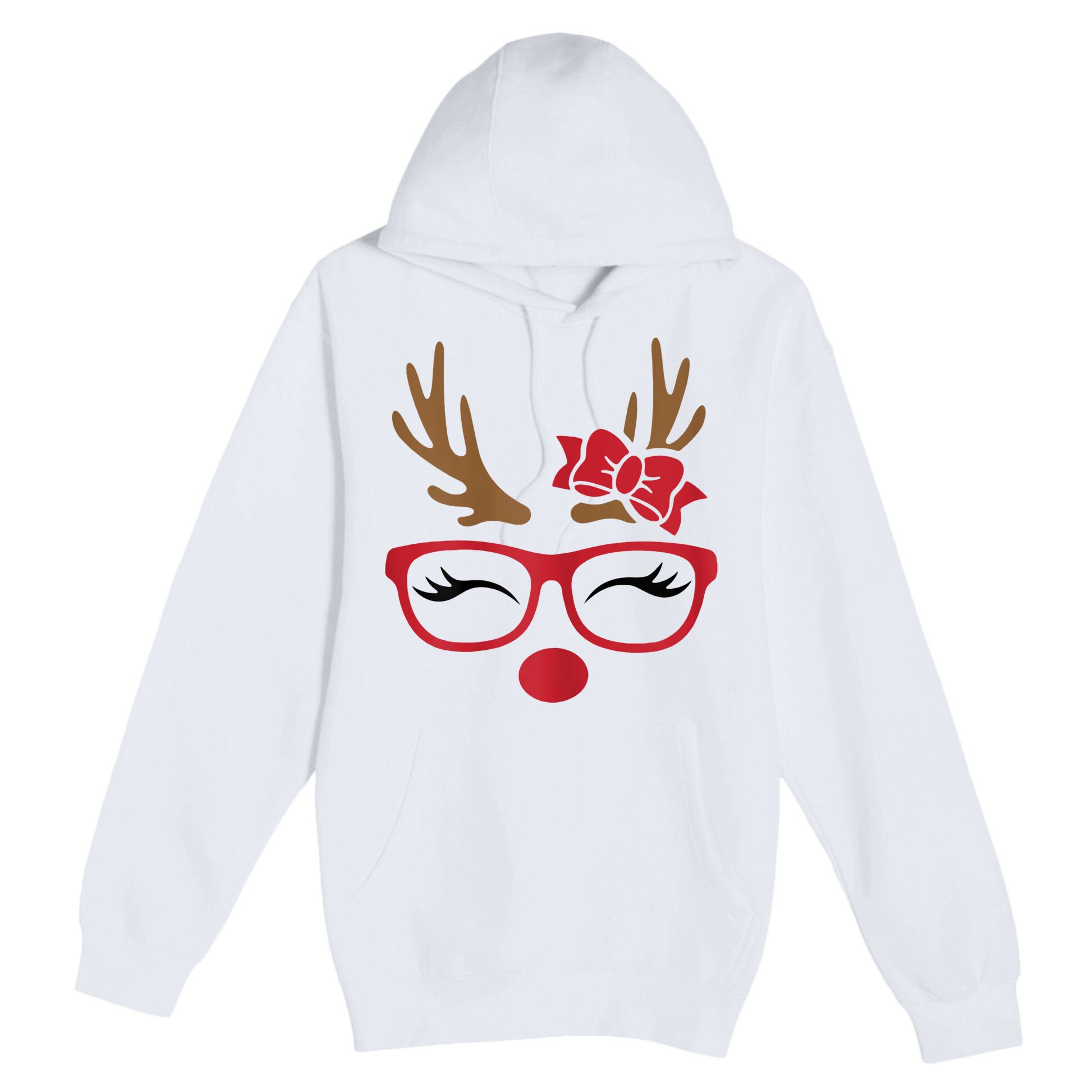 Reindeer Lady Messy Bun Premium Pullover Hoodie