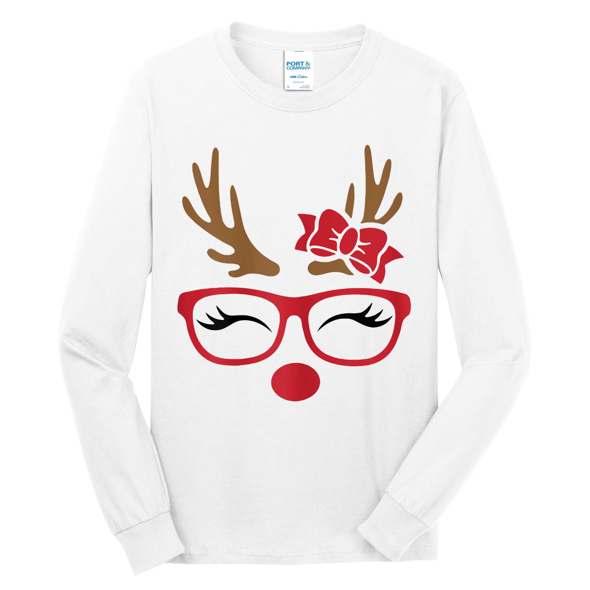 Reindeer Lady Messy Bun Tall Long Sleeve T-Shirt