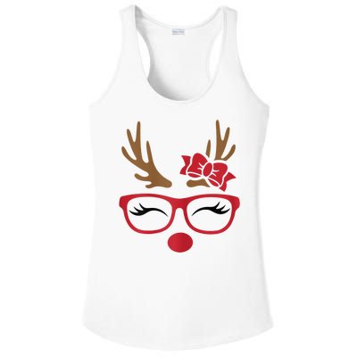 Reindeer Lady Messy Bun Ladies PosiCharge Competitor Racerback Tank