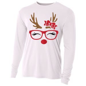 Reindeer Lady Messy Bun Cooling Performance Long Sleeve Crew