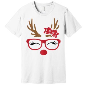 Reindeer Lady Messy Bun Premium T-Shirt