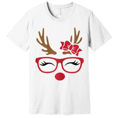Reindeer Lady Messy Bun Premium T-Shirt