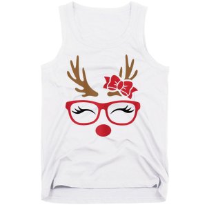 Reindeer Lady Messy Bun Tank Top