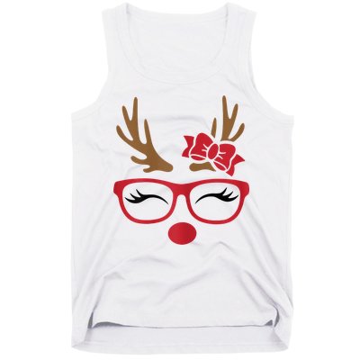 Reindeer Lady Messy Bun Tank Top