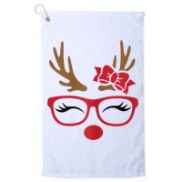 Reindeer Lady Messy Bun Golf Towel