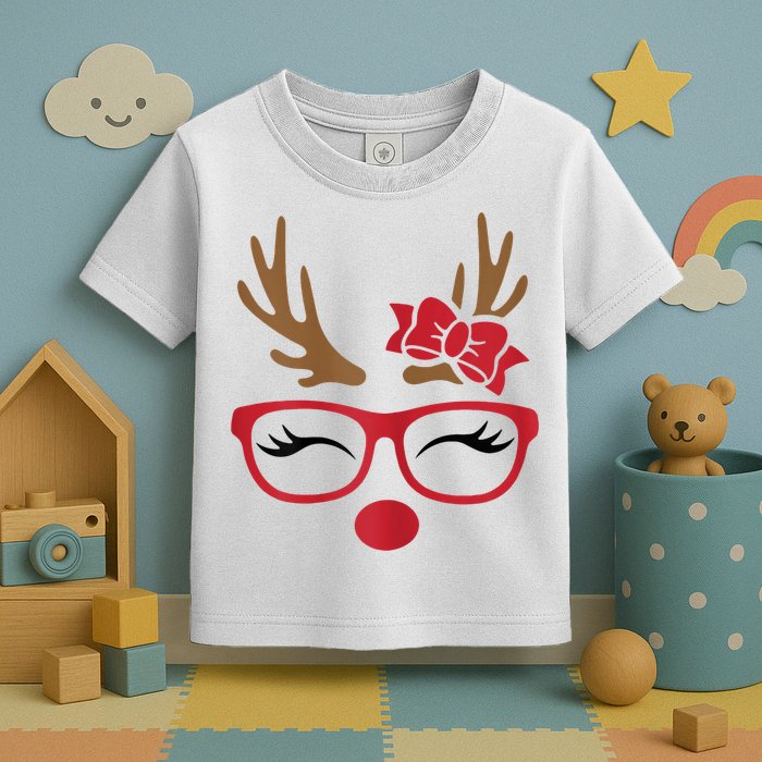 Reindeer Lady Messy Bun Toddler T-Shirt