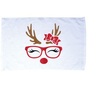 Reindeer Lady Messy Bun Microfiber Hand Towel