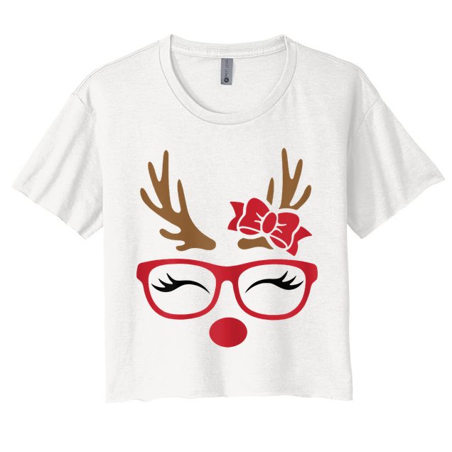 Reindeer Lady Messy Bun Crop Top