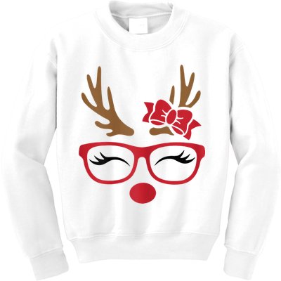 Reindeer Lady Messy Bun Kids Sweatshirt