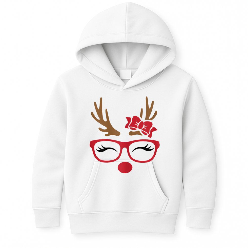 Reindeer Lady Messy Bun Kids Hoodie