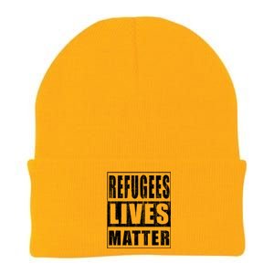 Refugees Lives Matter Anti Racism Pro Immigration Gift Knit Cap Winter Beanie