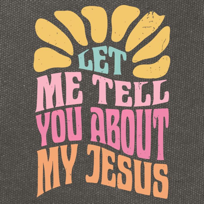 Retro Let Me Tell You About My Jesus Cotton Canvas Backpack